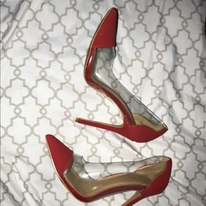 Red/ clear heels